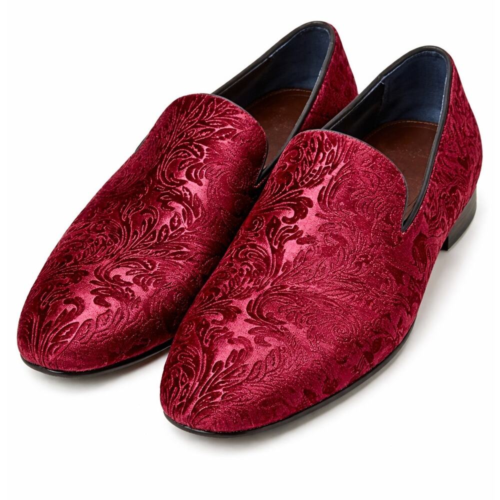 Robert Graham Cedric RG5242S Red Canvas Floral Low Top Casual Loafers Shoes 12